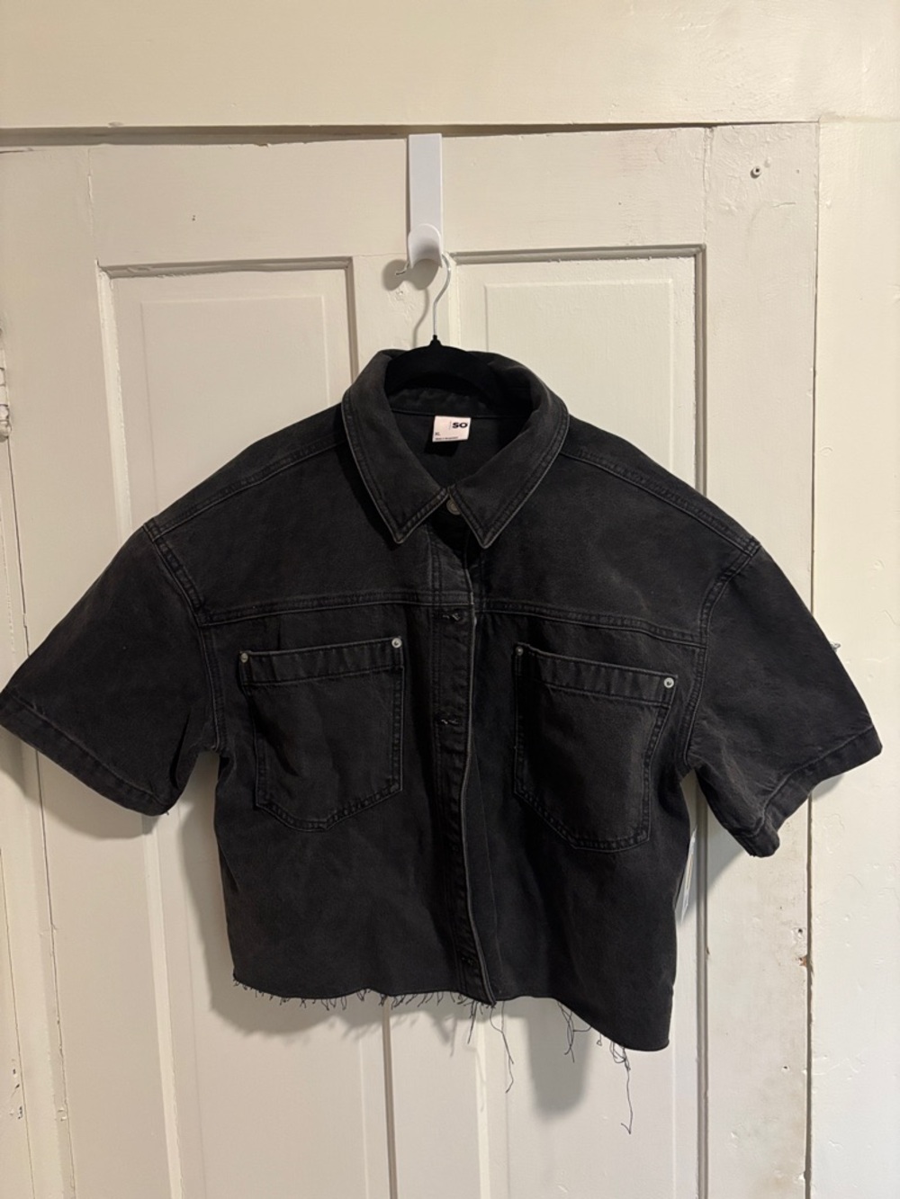SO Black Corduroy Button-Up Shirt